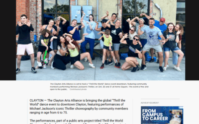 Thrill the World Clayton Makes Local Headlines